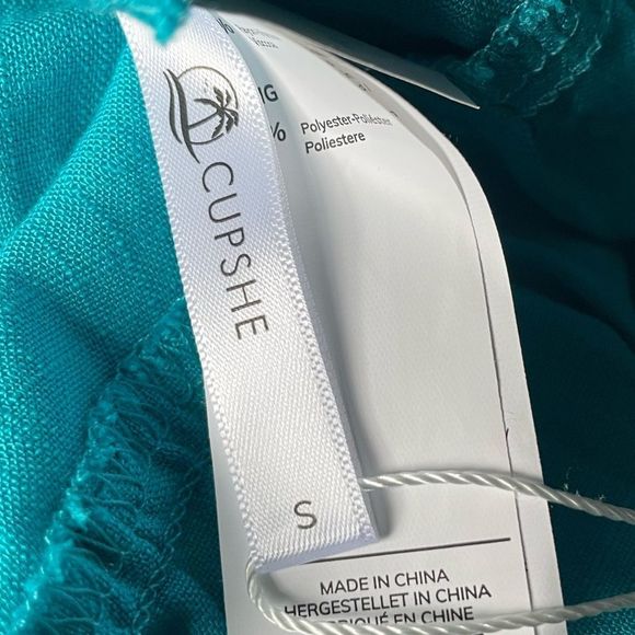 Cupshe NWT Turquoise V-Neck Dress w/ Open Back & Lace Up Ties on Sides (Small) - Picture 12 of 16